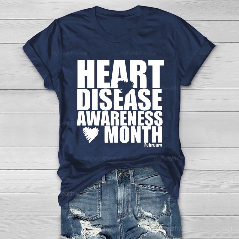 Heart Disease Awareness Month February Healthwear T-shirt