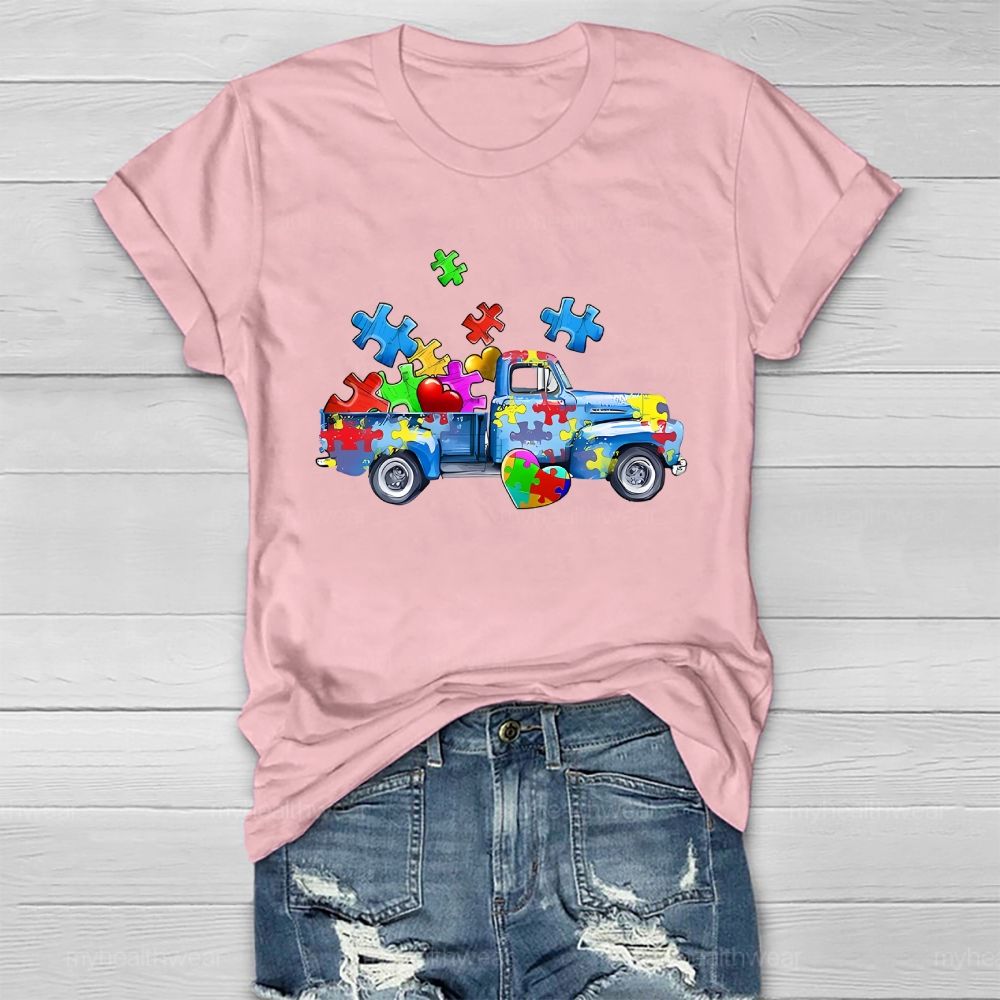 Puzzle Car Love Autism Healthwear T-shirt