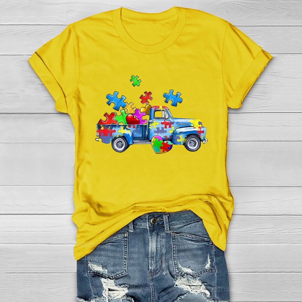 Puzzle Car Love Autism Healthwear T-shirt
