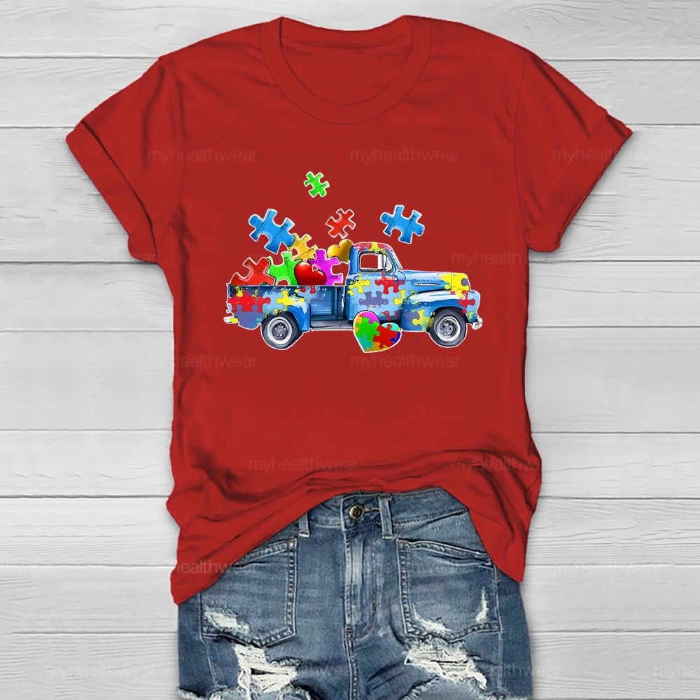 Puzzle Car Love Autism Healthwear T-shirt