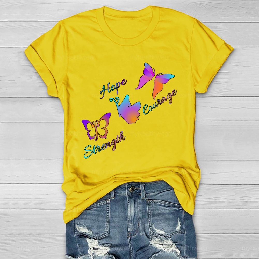 Hope Strength Courage Butterfly Healthwear T-shirt