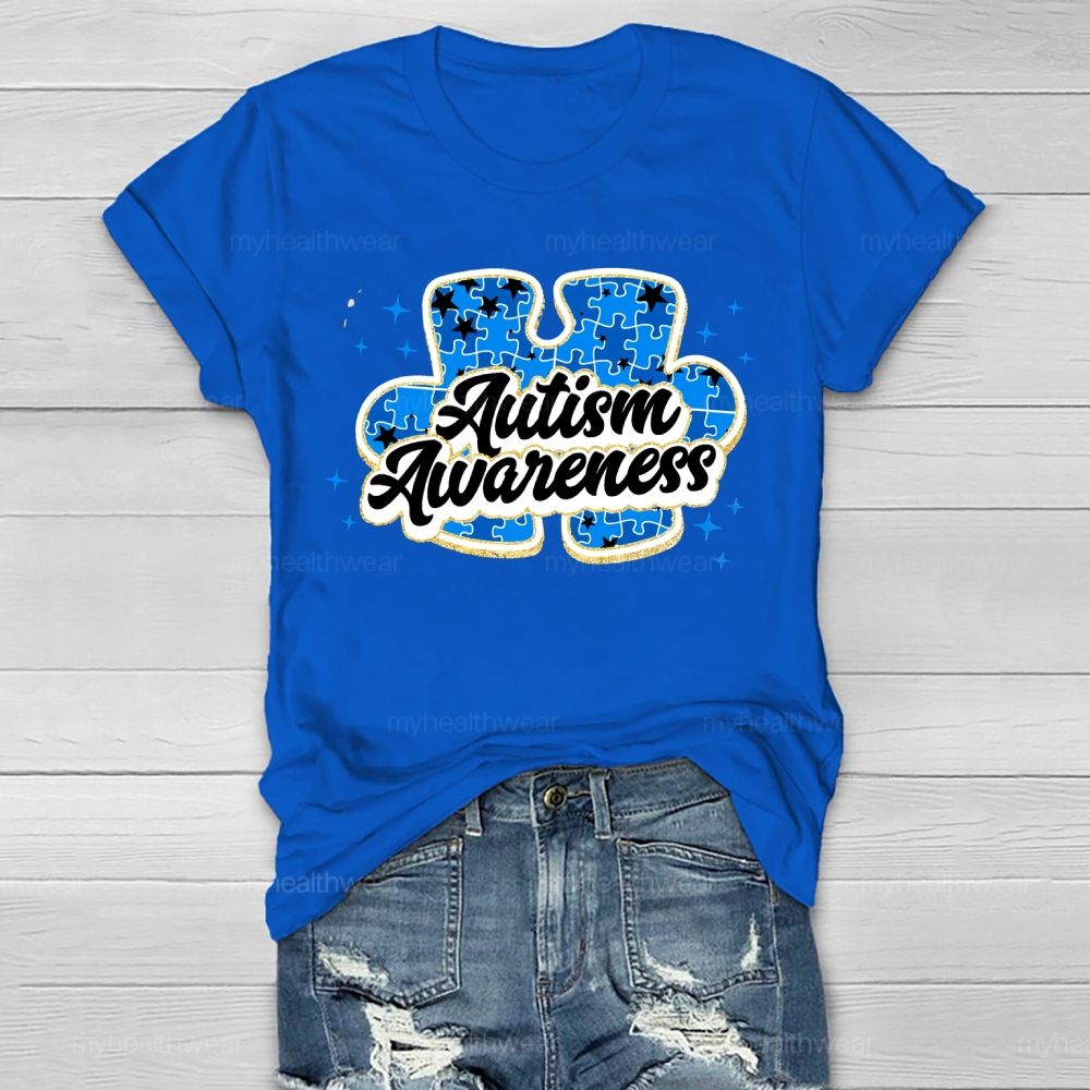 Autism Awareness Blue Puzzle Healthwear T-shirt