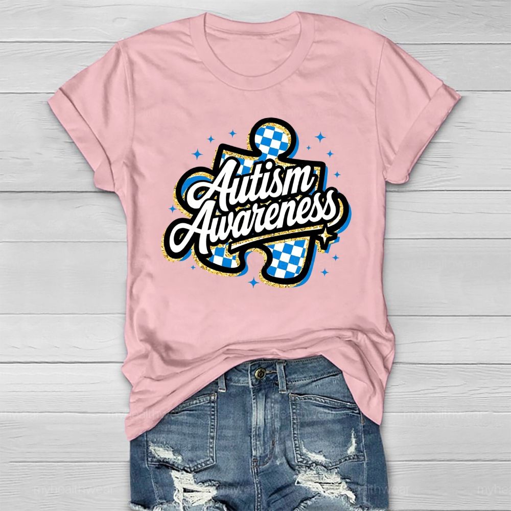 Autism Awareness Grid Puzzle Healthwear T-shirt