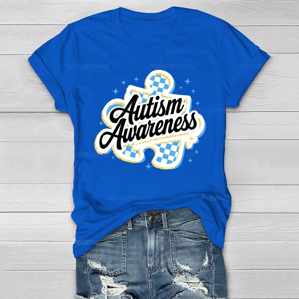 Autism Awareness Grid Puzzle Healthwear T-shirt