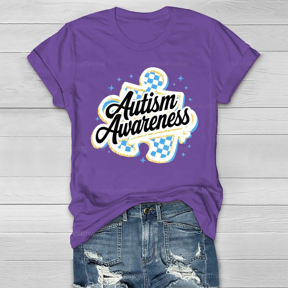 Autism Awareness Grid Puzzle Healthwear T-shirt