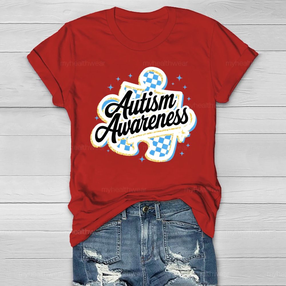 Autism Awareness Grid Puzzle Healthwear T-shirt