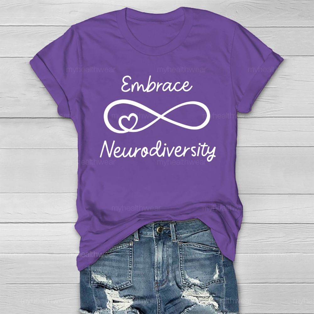 Embrace Neurodiversity Letters Healthwear T-shirt