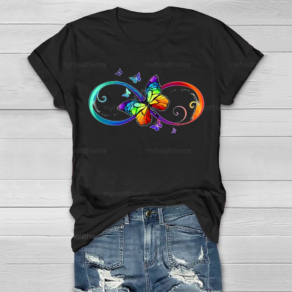 Infinity Symbol Butterfly Healthwear T-shirt