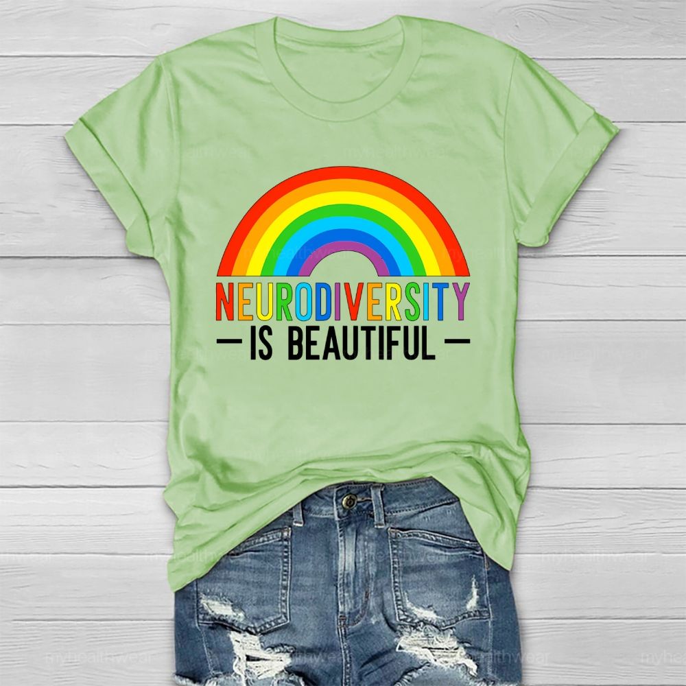 Neurodiversity Is Beautiful Rainbow Healthwear T-shirt