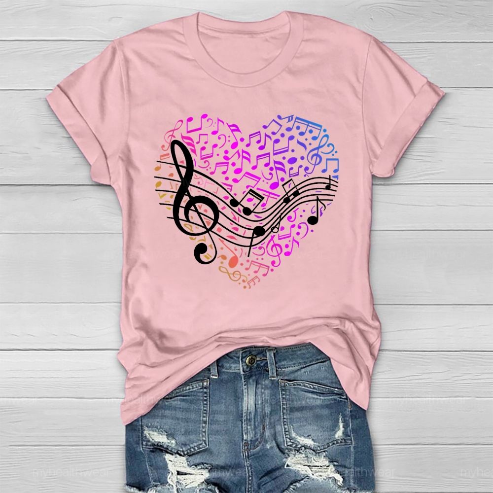 Colorful Musical Note Heart Healthwear T-shirt