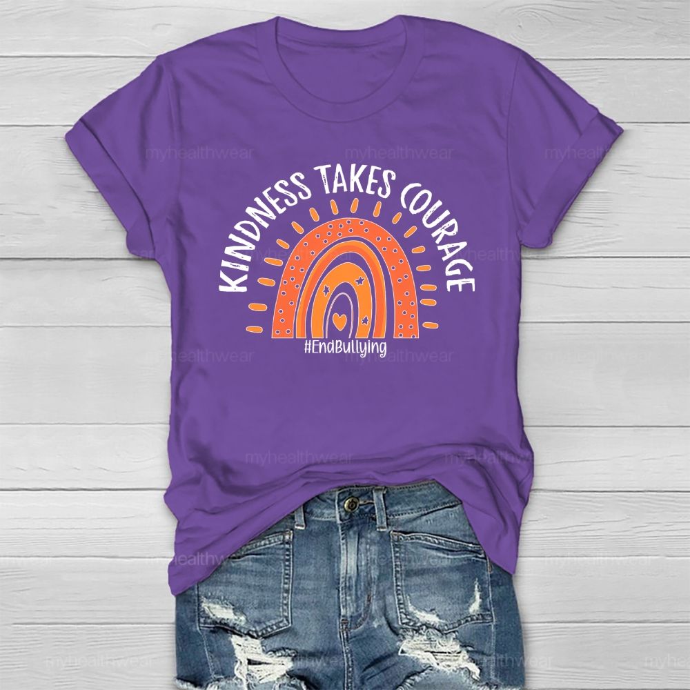 Kindness Takes Courage End Bullying Rainbow Healthwear T-shirt