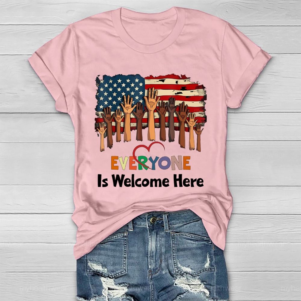 Everyone Is Welcome Here Flag Healthwear T-shirt