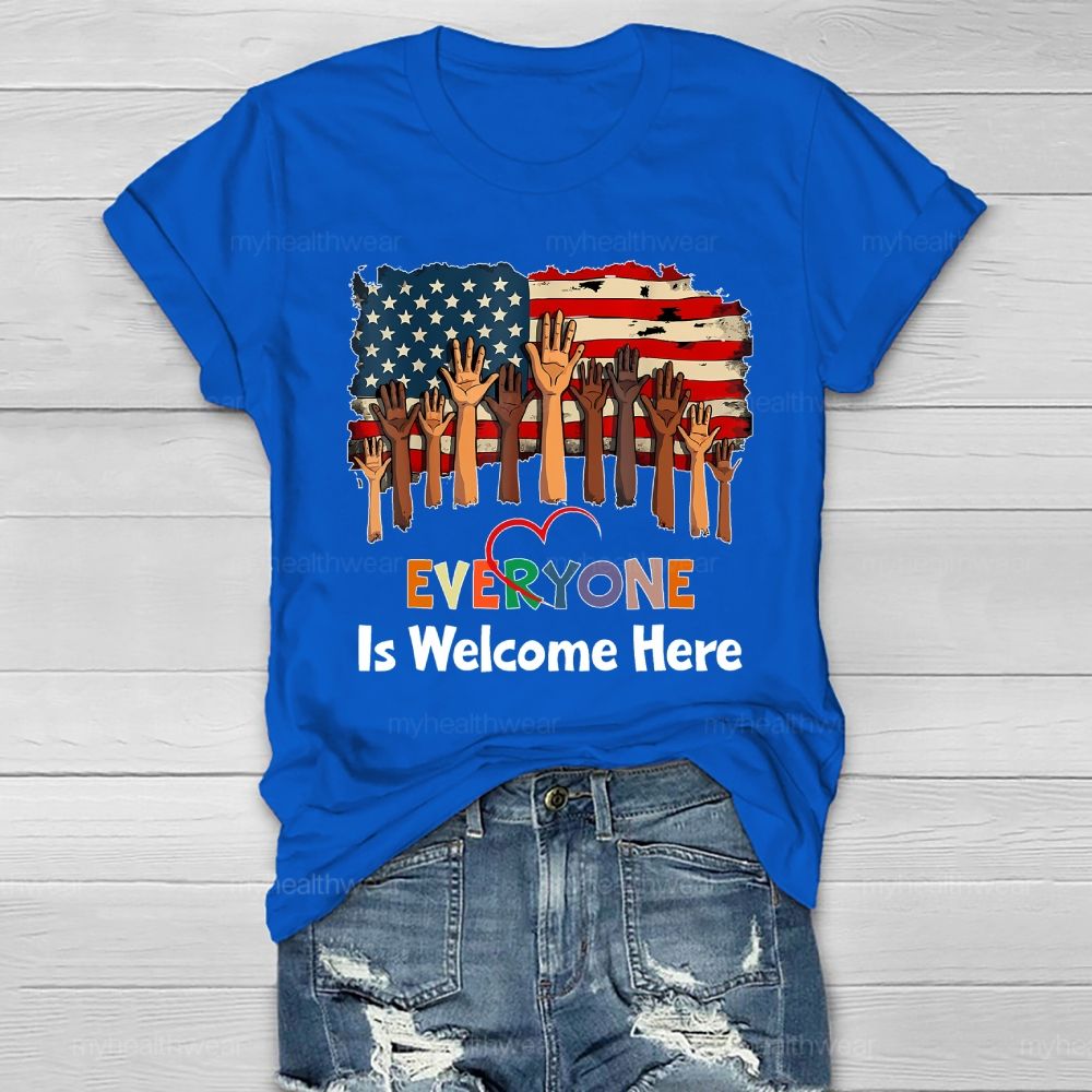 Everyone Is Welcome Here Flag Healthwear T-shirt
