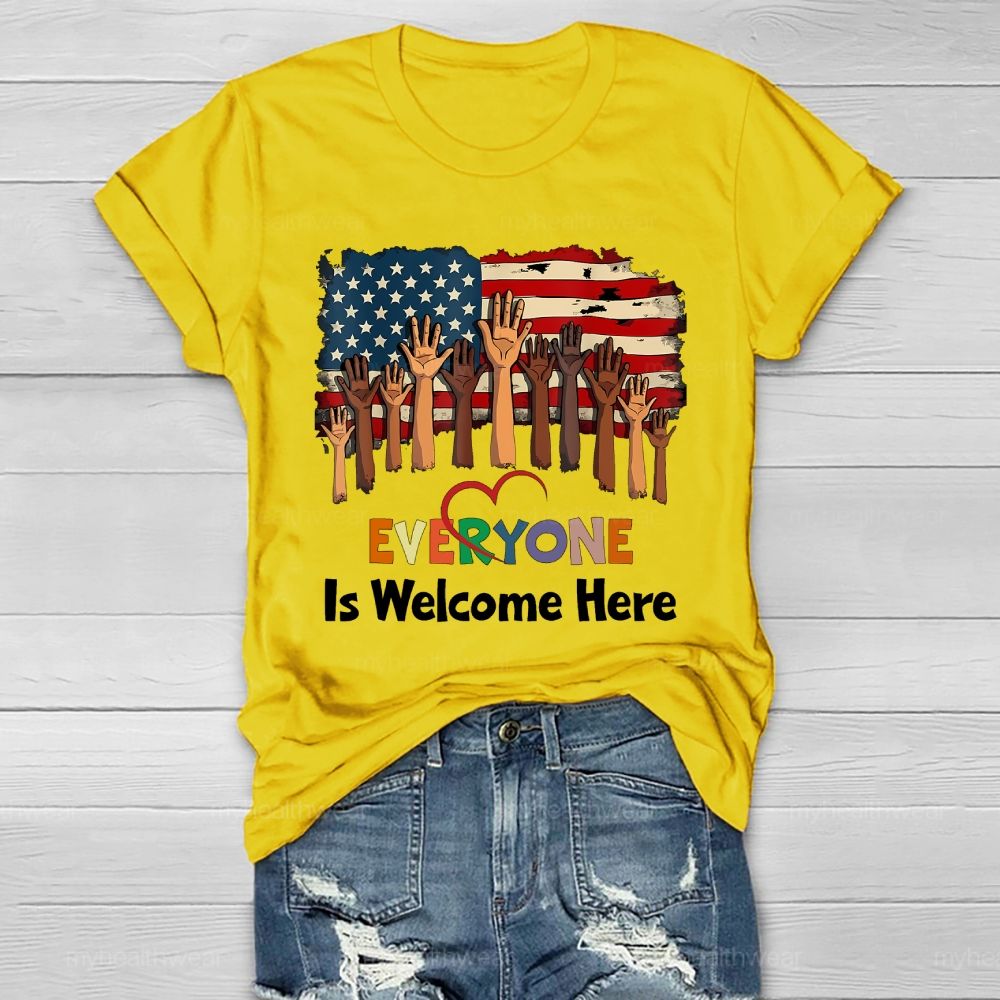 Everyone Is Welcome Here Flag Healthwear T-shirt