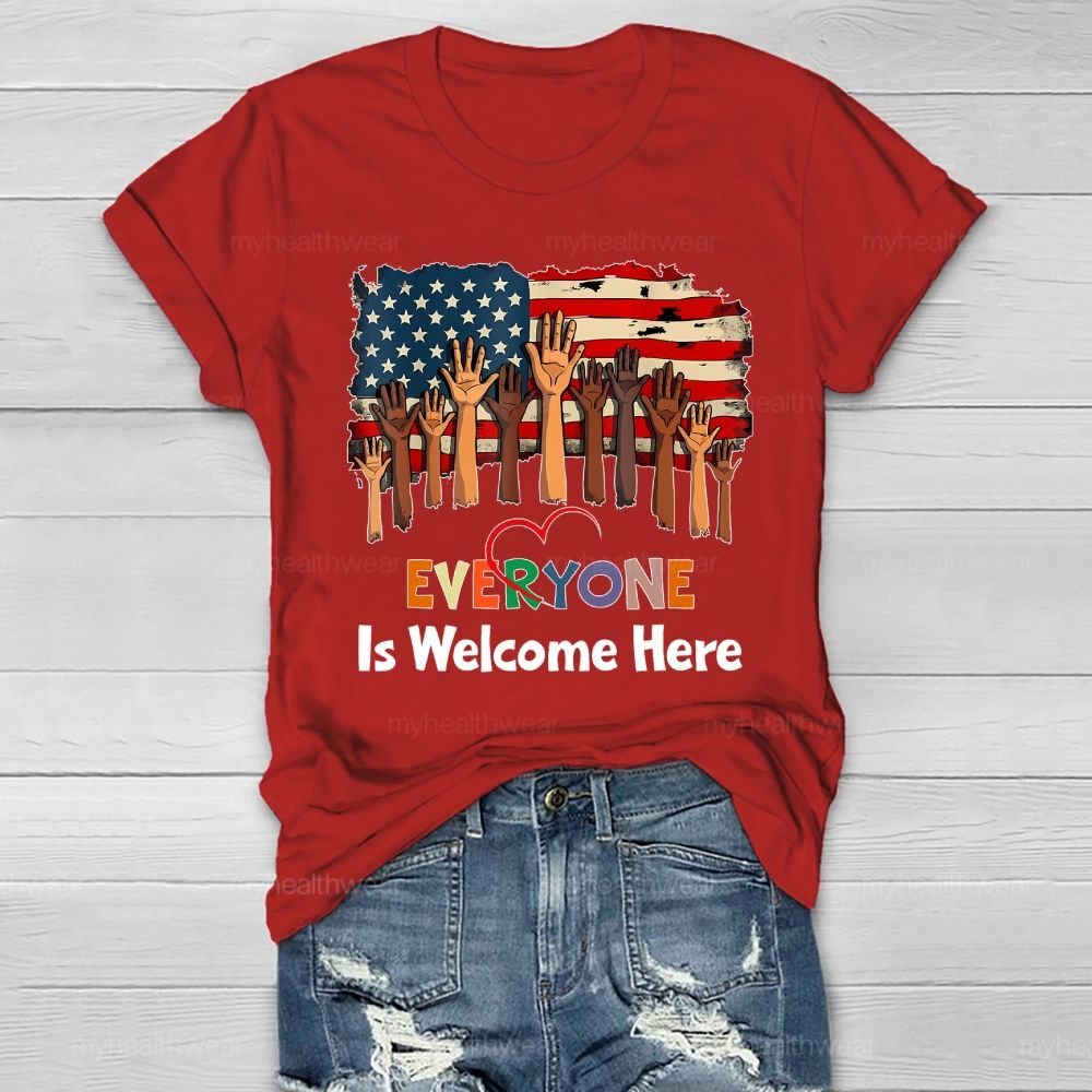 Everyone Is Welcome Here Flag Healthwear T-shirt