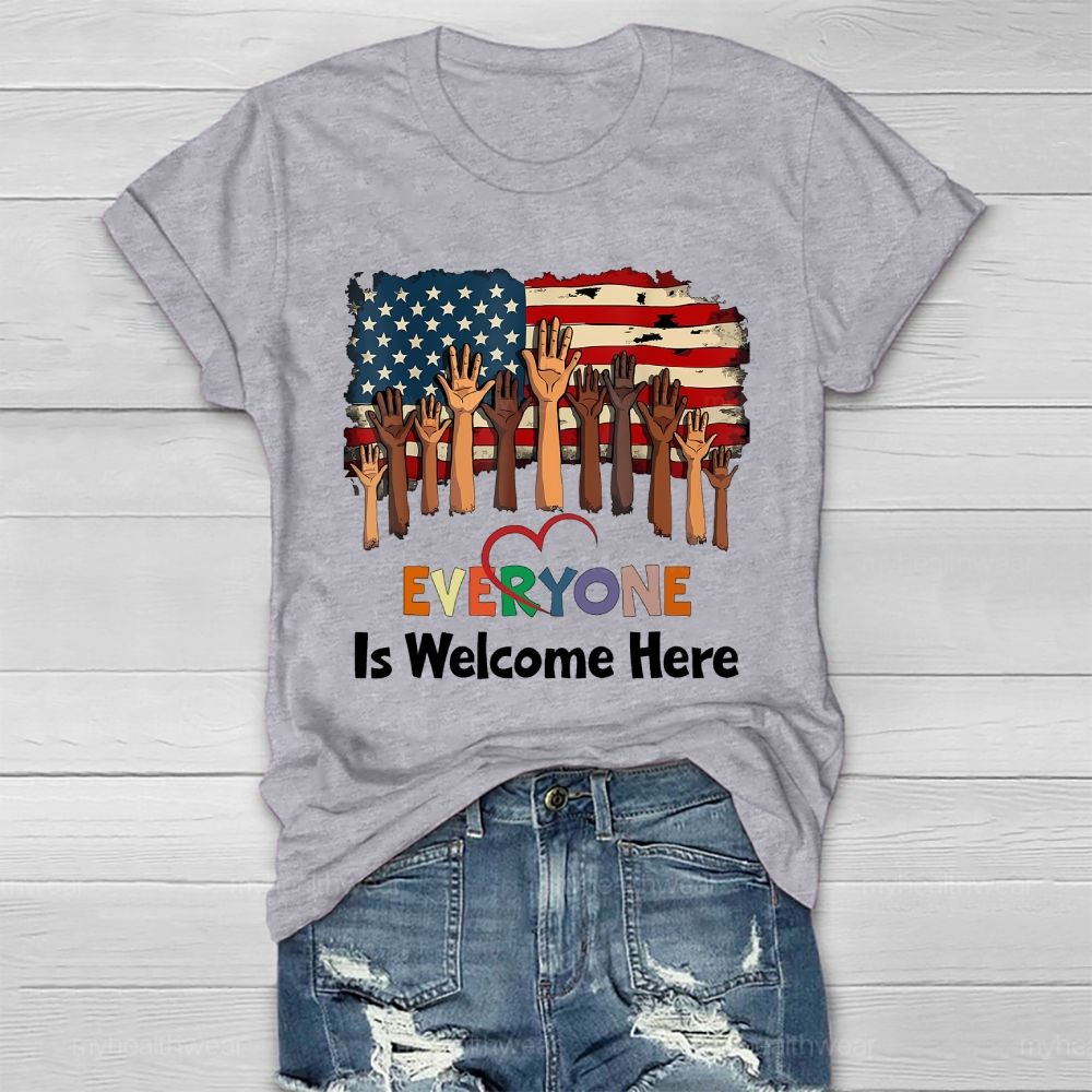 Everyone Is Welcome Here Flag Healthwear T-shirt
