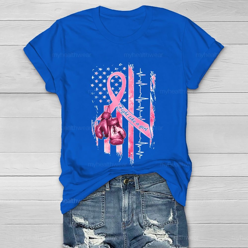 Fight Like A Girl Flag Healthwear T-shirt