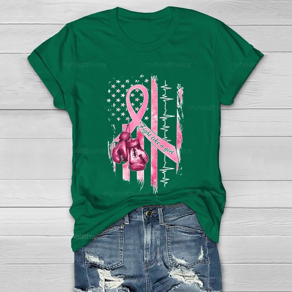 Fight Like A Girl Flag Healthwear T-shirt