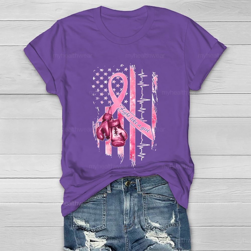Fight Like A Girl Flag Healthwear T-shirt