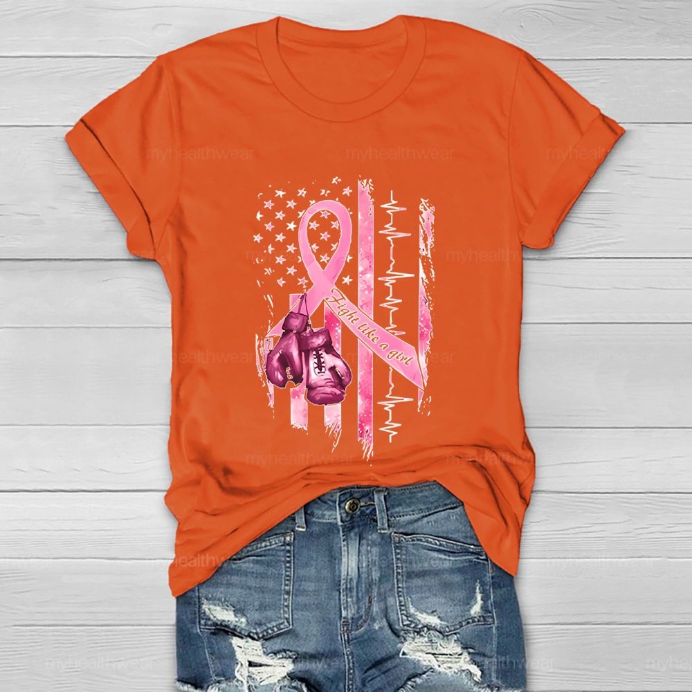 Fight Like A Girl Flag Healthwear T-shirt