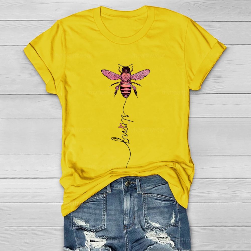 Bee Strong Pink Ribbon Healthwear T-shirt