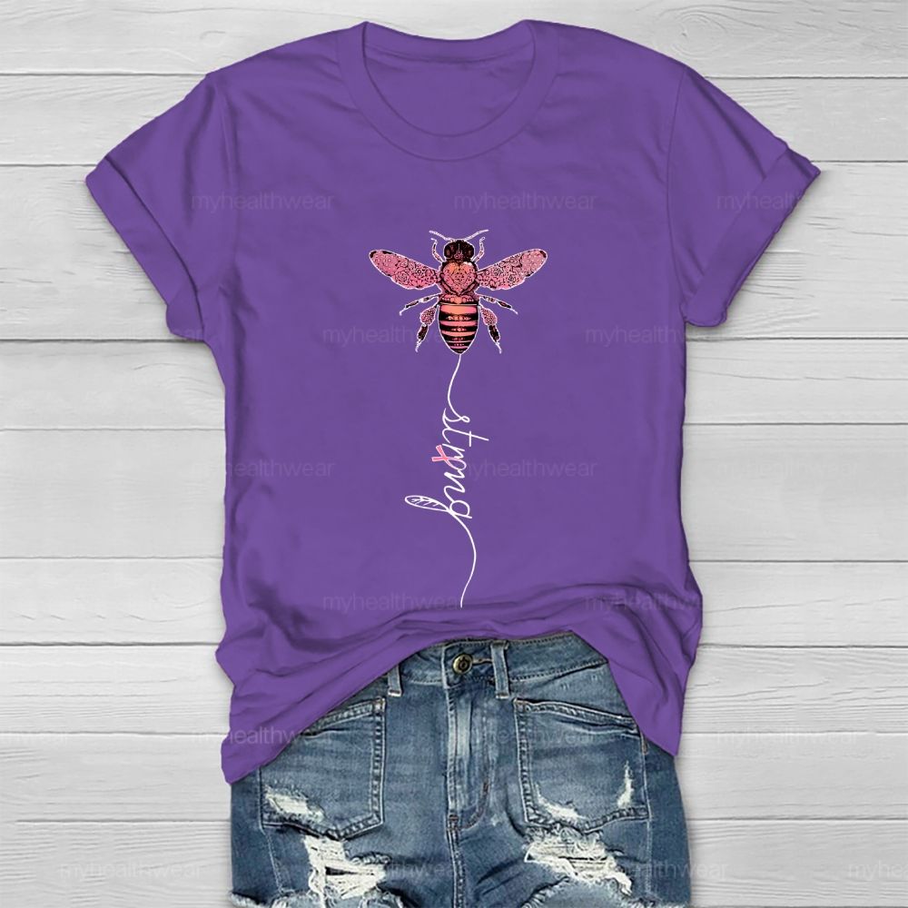 Bee Strong Pink Ribbon Healthwear T-shirt