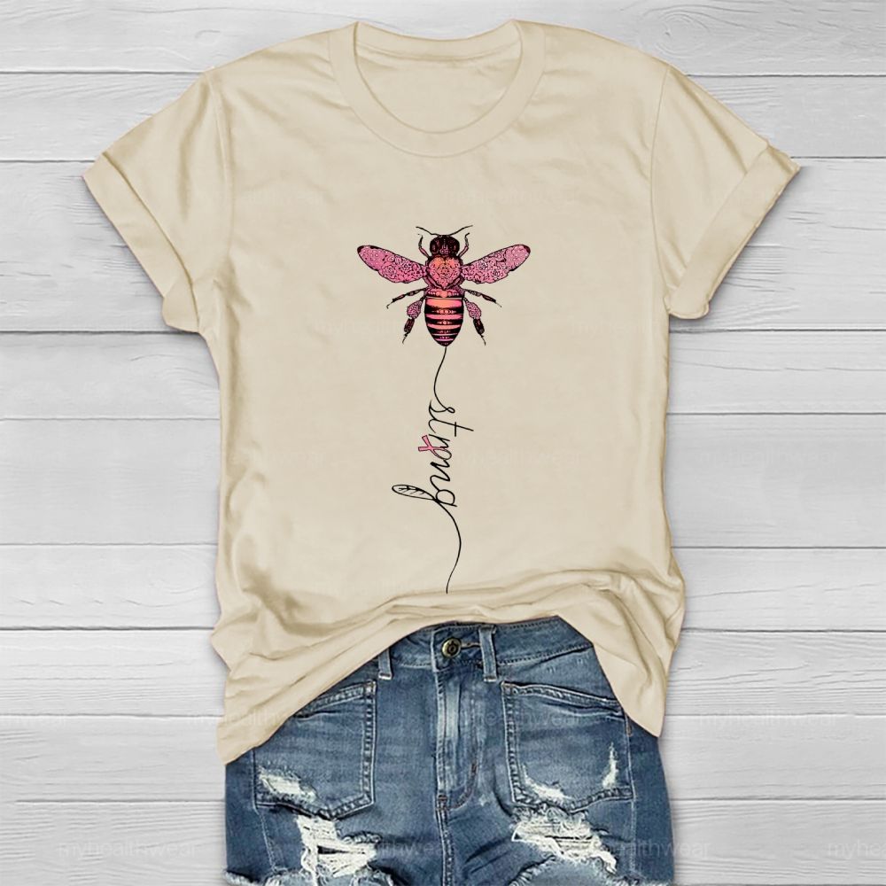 Bee Strong Pink Ribbon Healthwear T-shirt