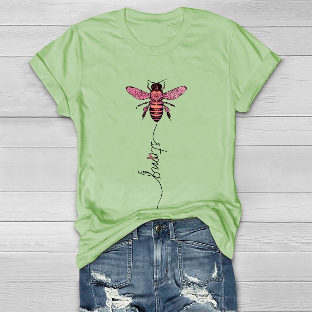 Bee Strong Pink Ribbon Healthwear T-shirt