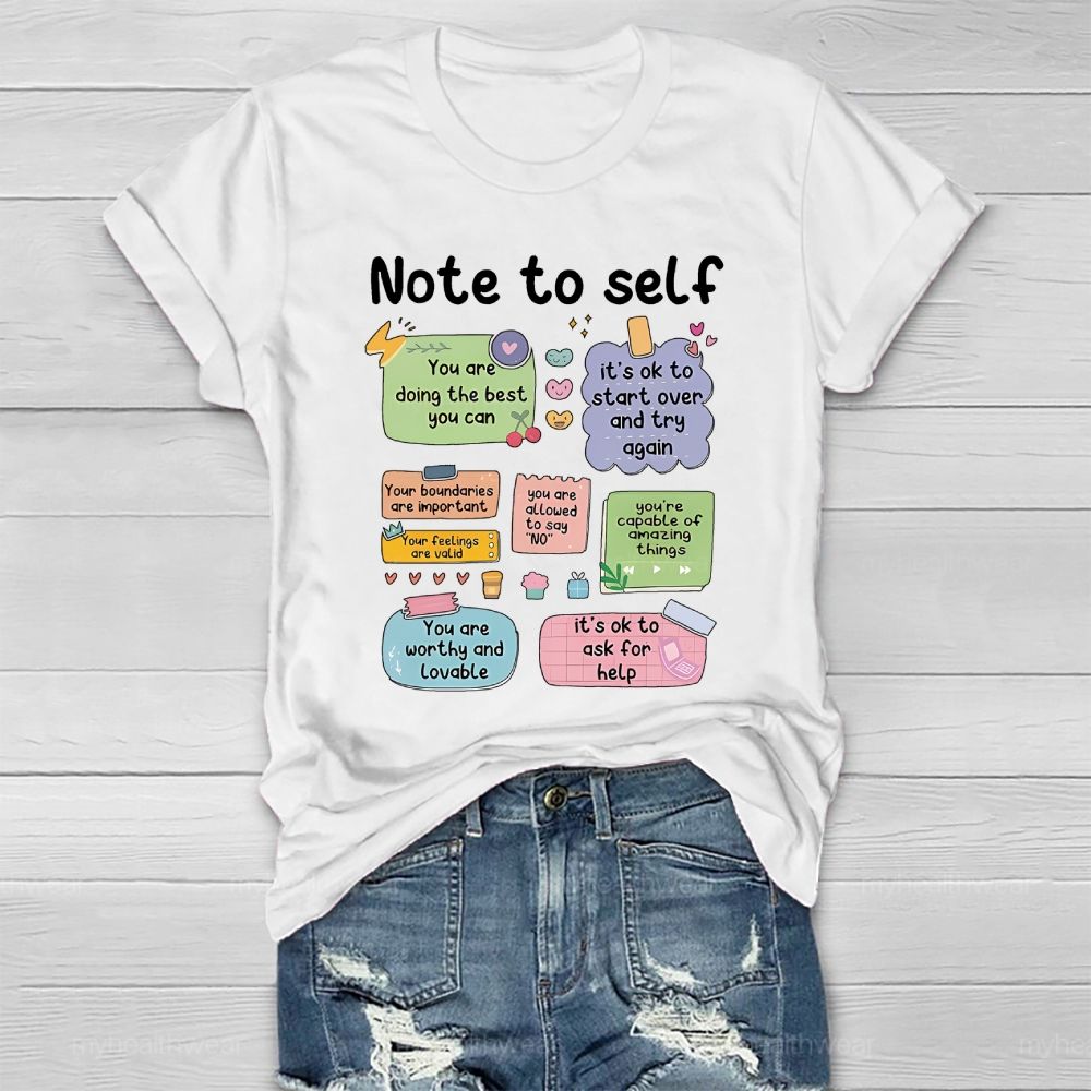 Note To Self  Healthwear T-shirt