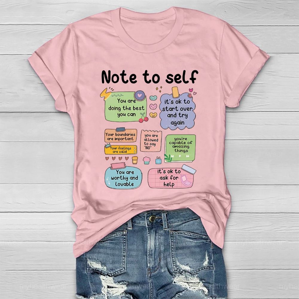 Note To Self  Healthwear T-shirt