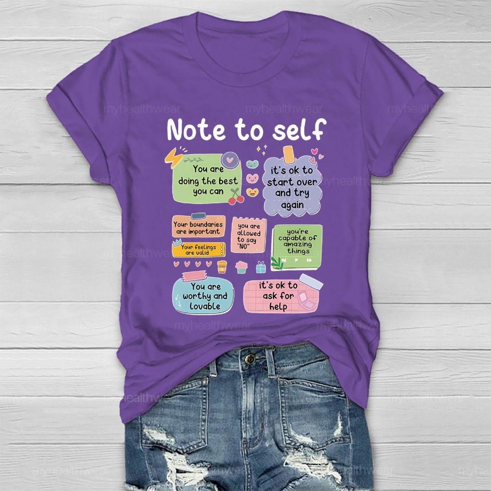 Note To Self  Healthwear T-shirt
