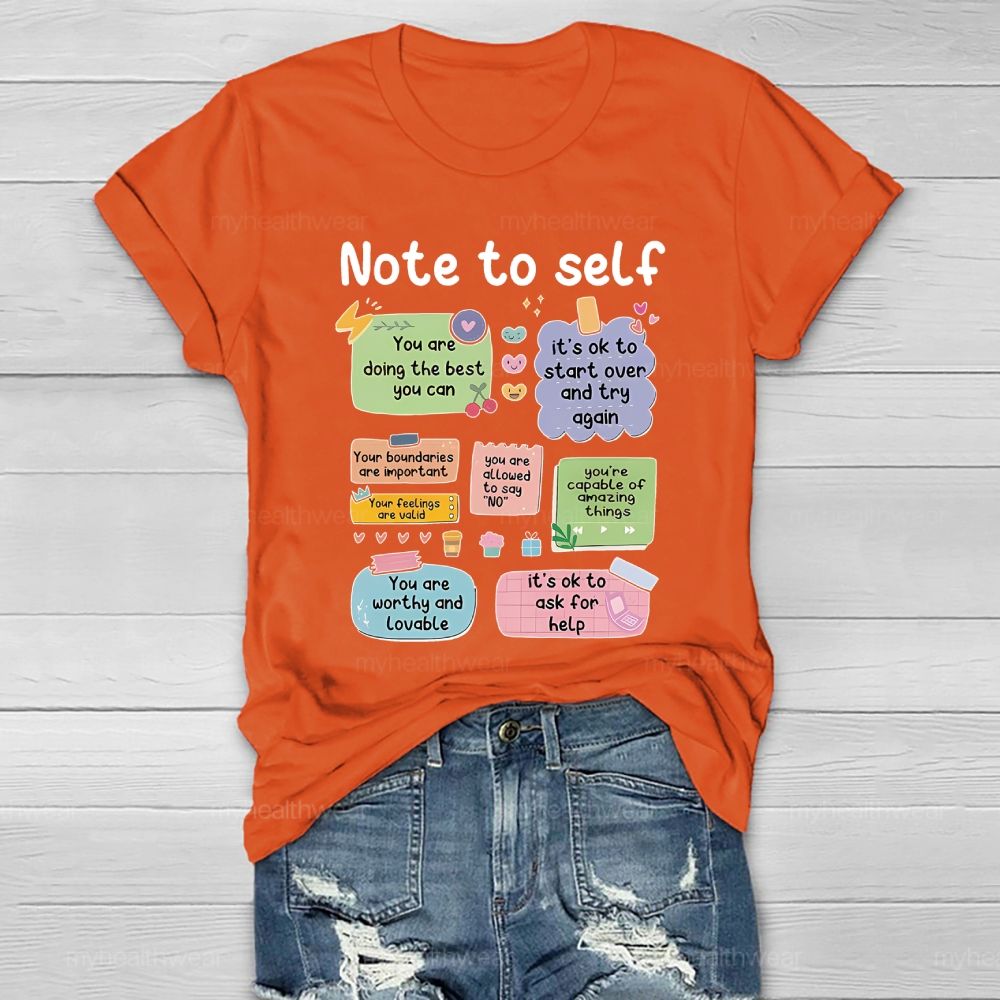 Note To Self  Healthwear T-shirt