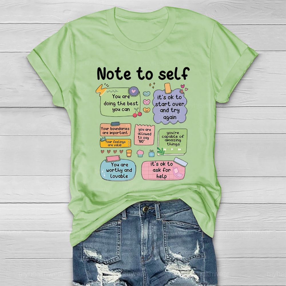 Note To Self  Healthwear T-shirt