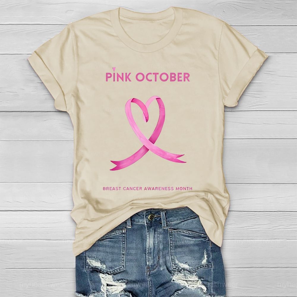 Pink October Breast Cancer Awareness Month Healthwear T-shirt