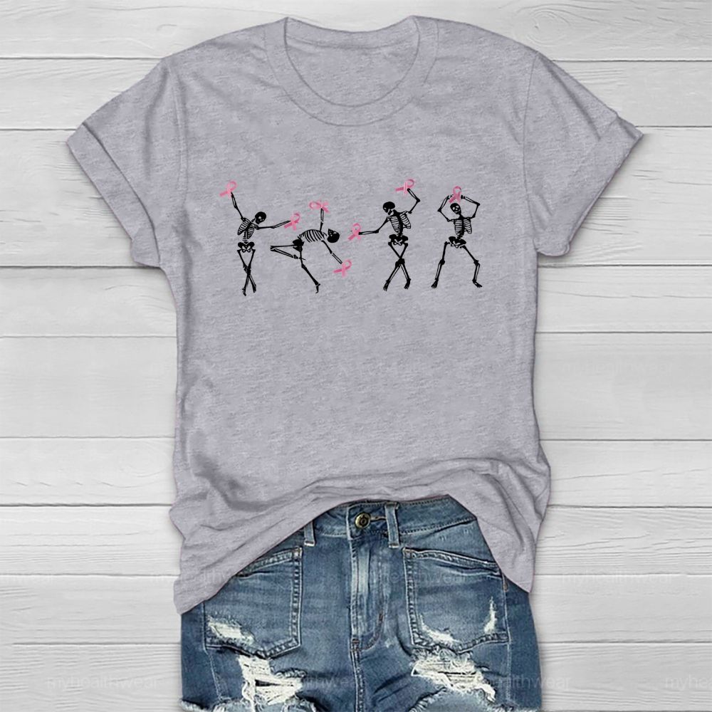 Pink Ribbon Skull Healthwear T-shirt