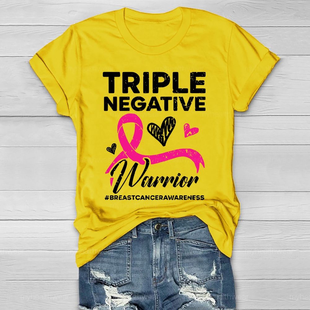 Triple Negative Warrior Breast Cancer Awareness  Healthwear T-shirt