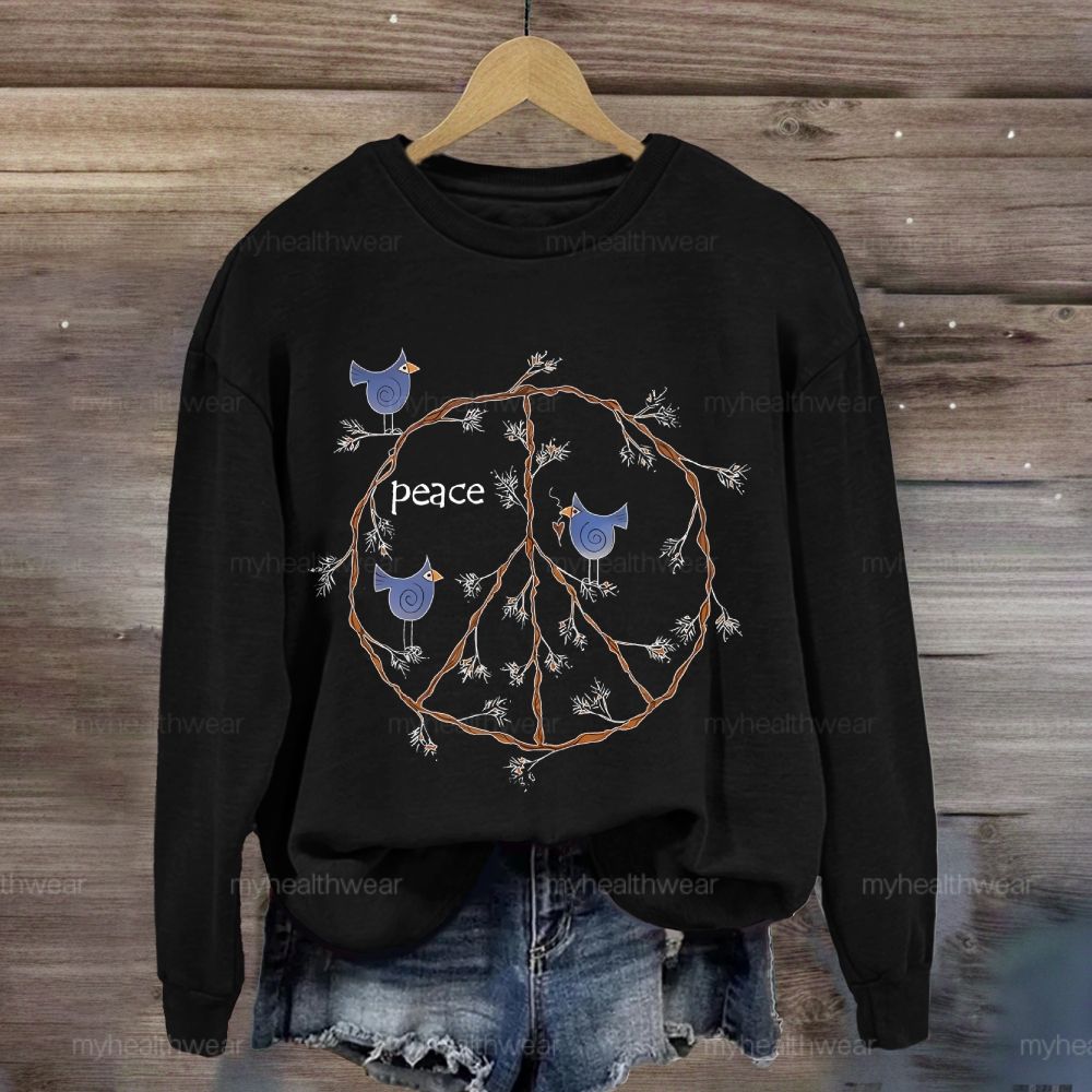 Peace Bird Graphic  Sweatshirt