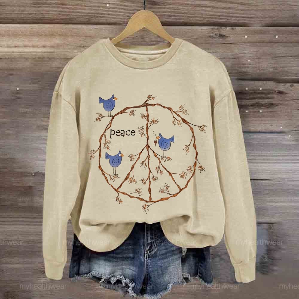 Peace Bird Graphic  Sweatshirt