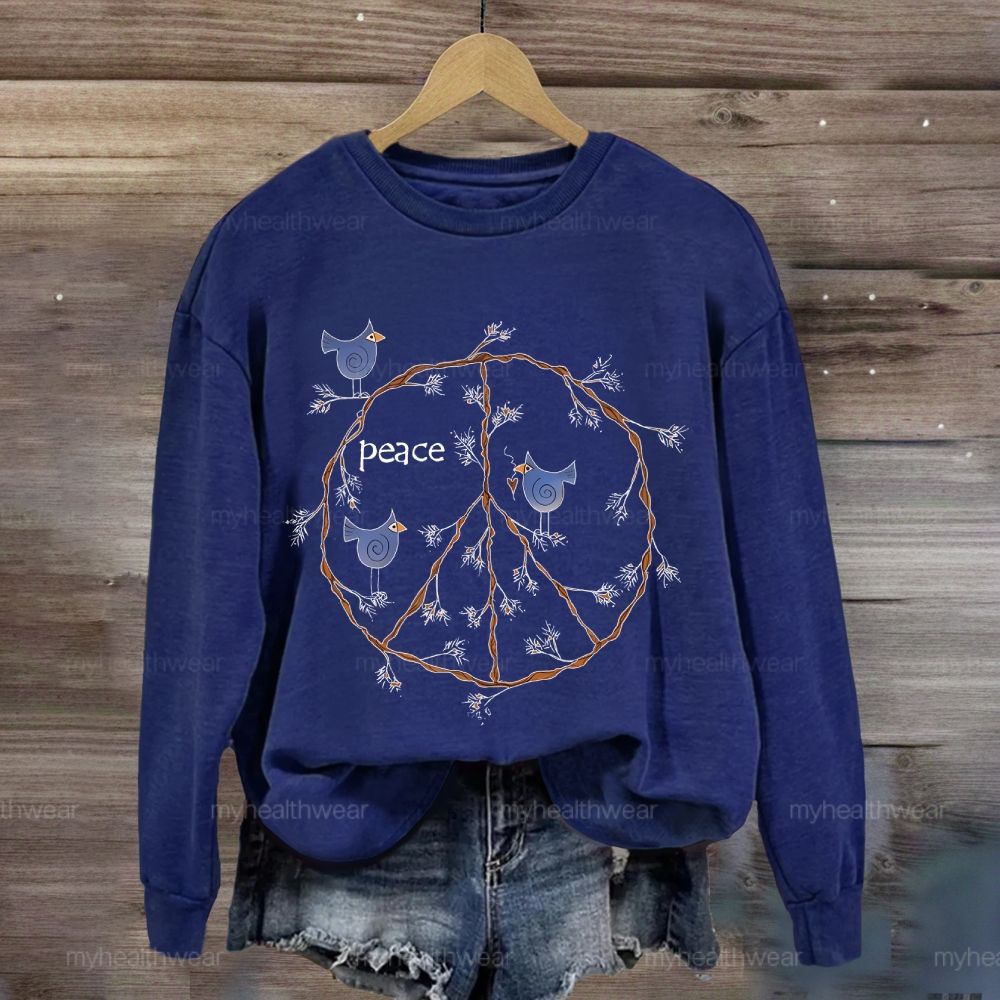 Peace Bird Graphic  Sweatshirt