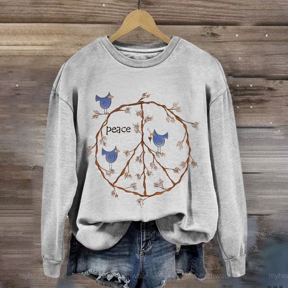 Peace Bird Graphic  Sweatshirt