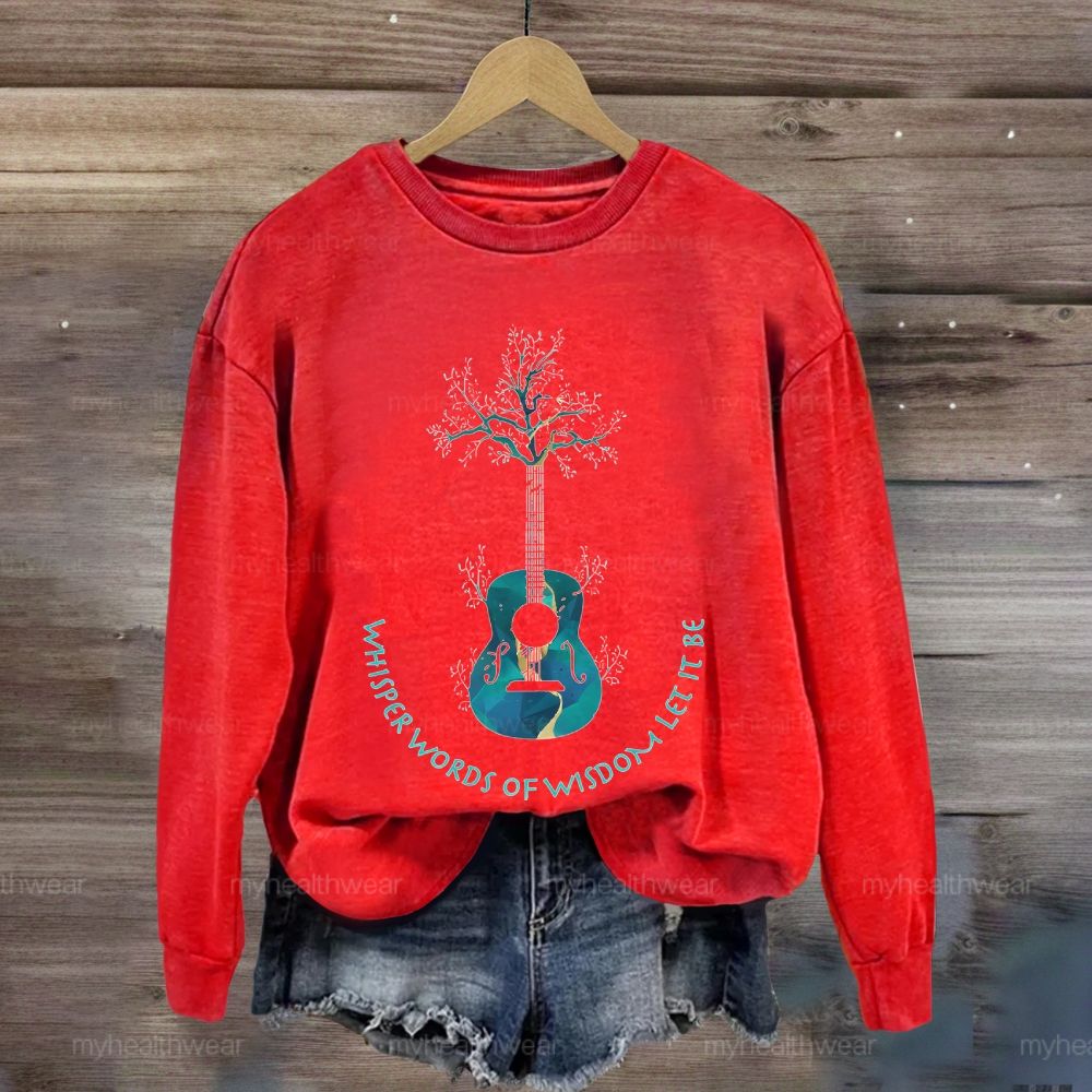 Whisper Words Of Wisdom Let It Be Guitar Tree Sweatshirt