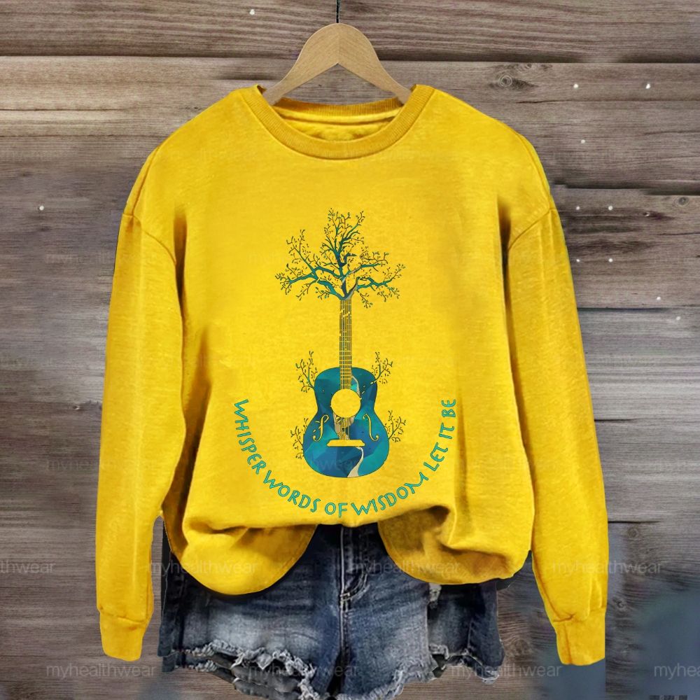 Whisper Words Of Wisdom Let It Be Guitar Tree Sweatshirt