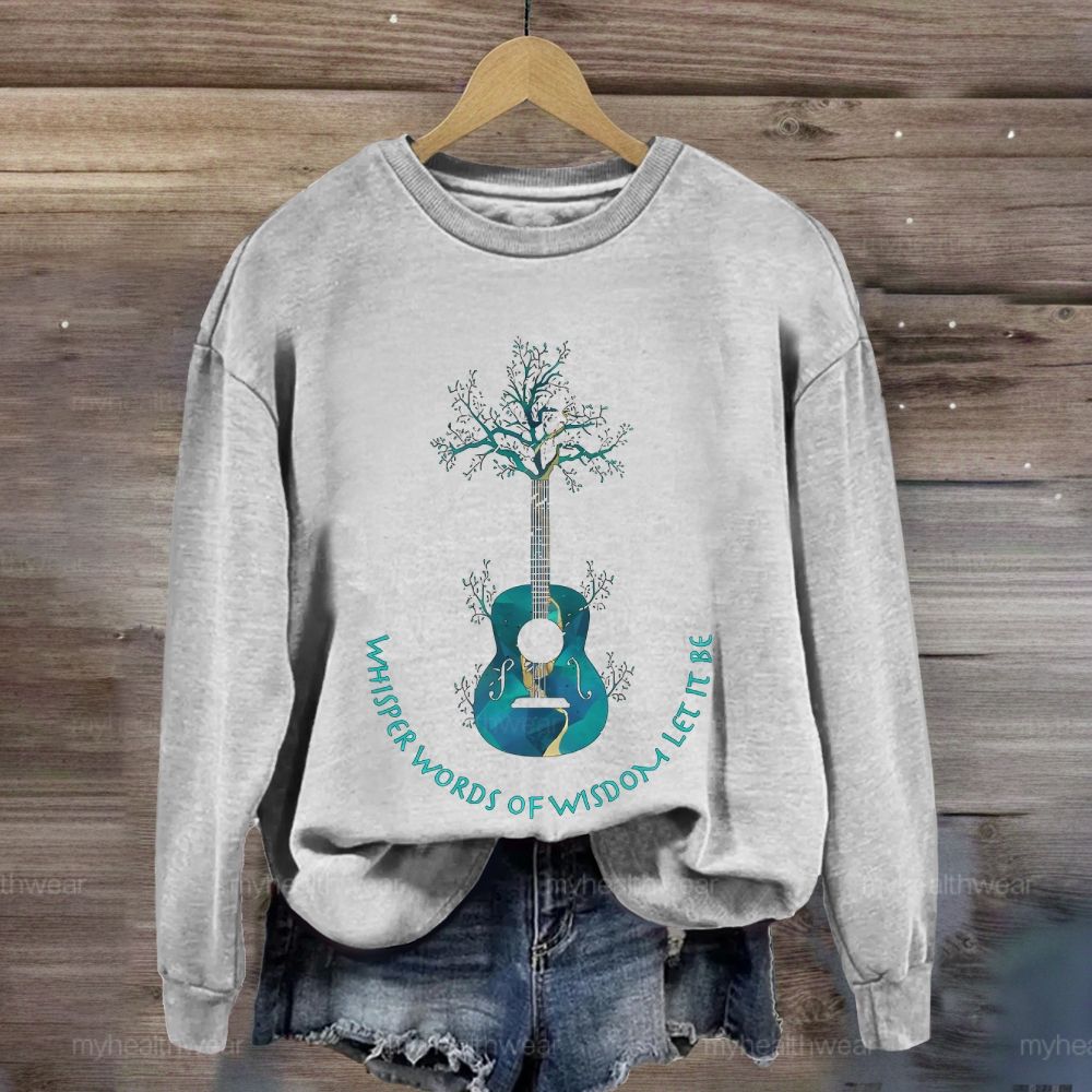 Whisper Words Of Wisdom Let It Be Guitar Tree Sweatshirt