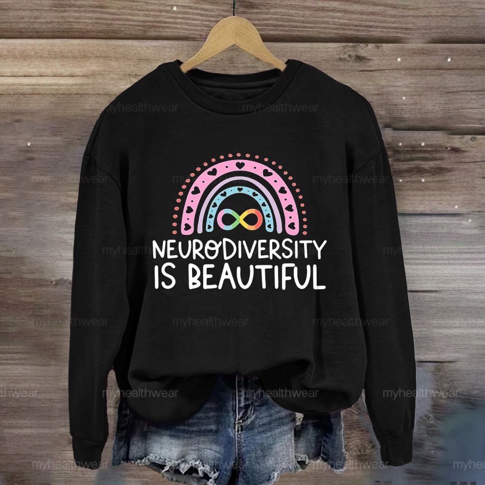 Neurodiversity Is Beautiful Rainbow Heart Sweatshirt