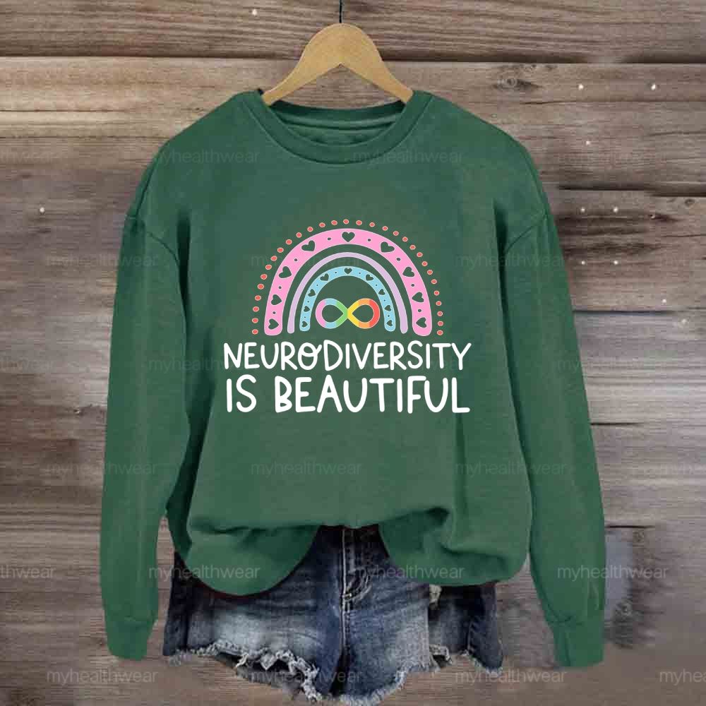 Neurodiversity Is Beautiful Rainbow Heart Sweatshirt