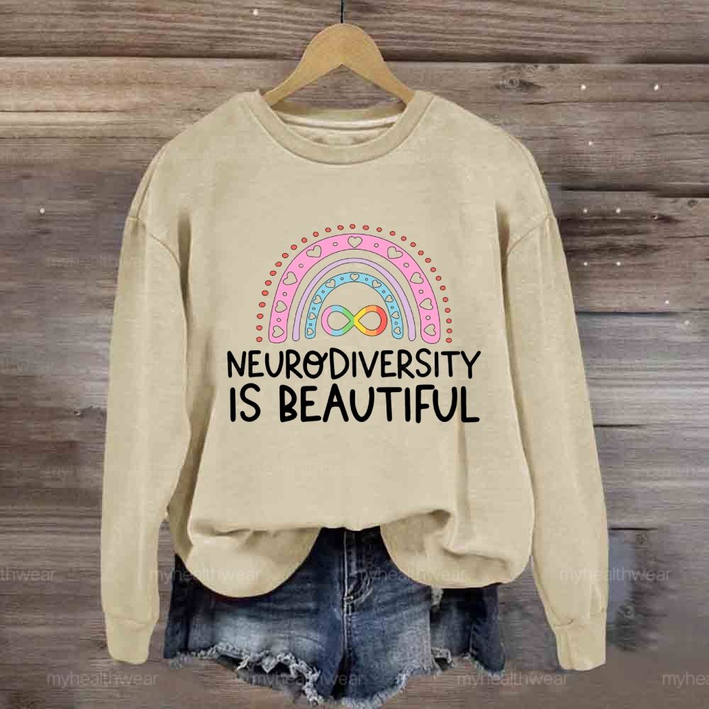 Neurodiversity Is Beautiful Rainbow Heart Sweatshirt