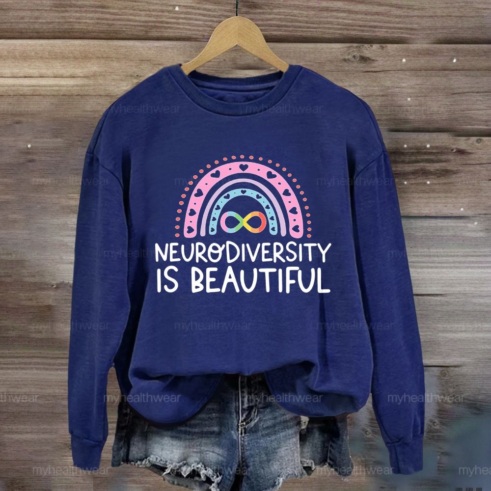 Neurodiversity Is Beautiful Rainbow Heart Sweatshirt