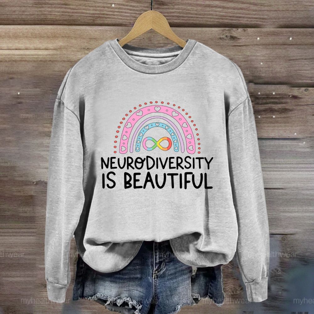 Neurodiversity Is Beautiful Rainbow Heart Sweatshirt