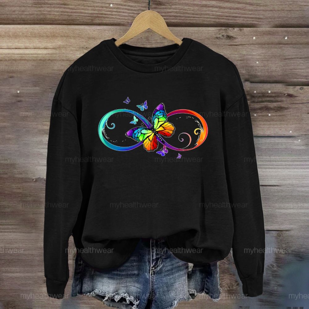 Infinity Symbol Butterfly Sweatshirt