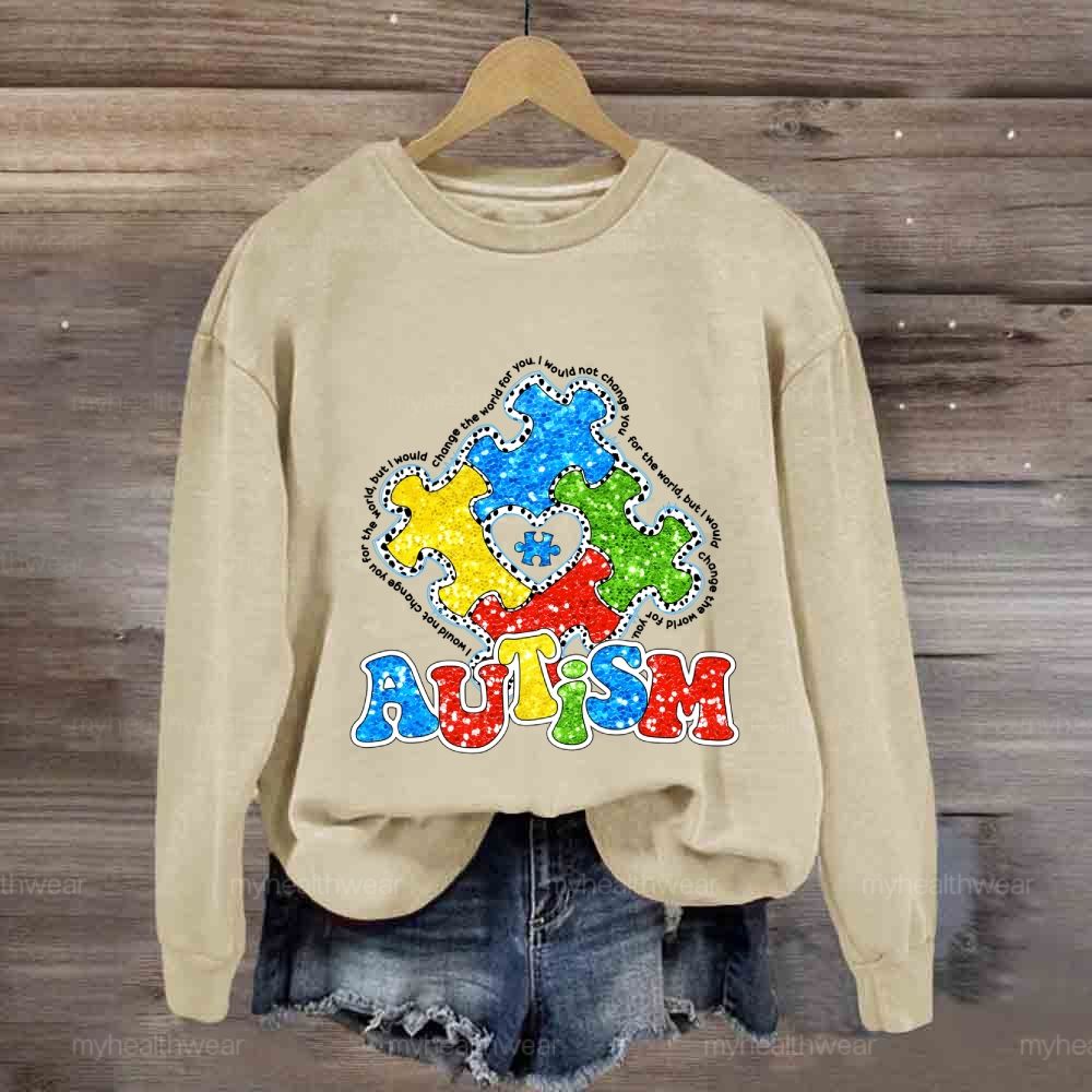 Autism Colorful Puzzle Heart Sweatshirt